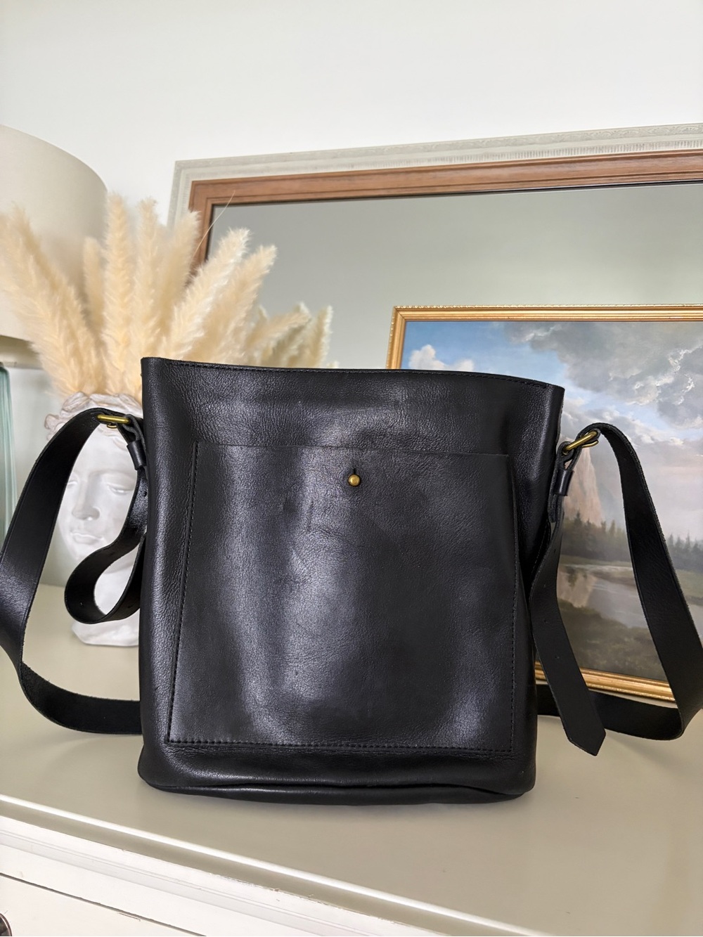 Madewell Transport Leather Shoulder Bucket Bag - Picture 2 of 13